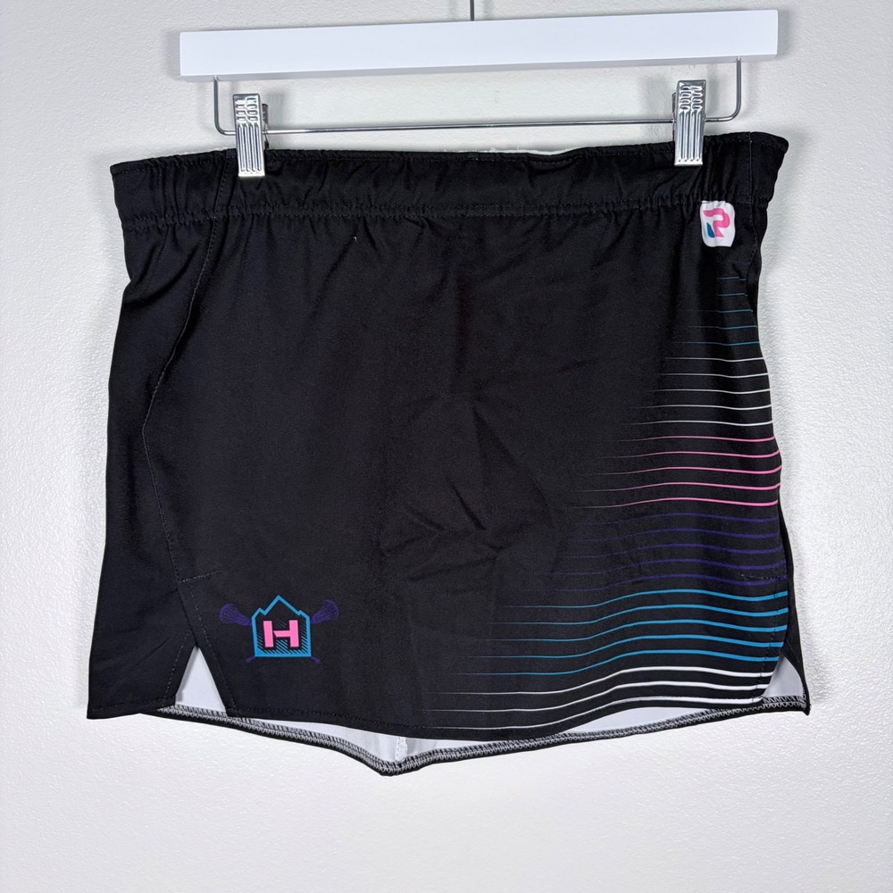 Harrow Lacrosse Skort Black‎ Gradient Stripe Athletic Skirt girls Size XL 14/16